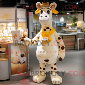 Creme Giraffe maskot...