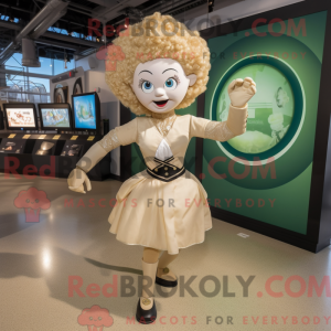 Beige irsk danser maskot...