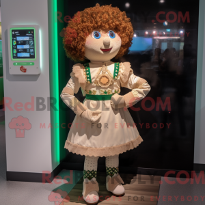 Beige Irish Dancer mascot...