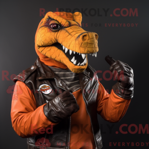 Orange Iguanodon mascot...