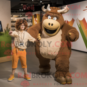 Tan Yak Maskottchen Kostüm...