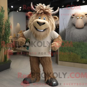 Tan Yak mascot costume...