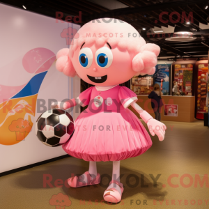 Pink Soccer Ball mascot...