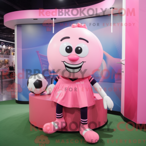 Pink Soccer Ball mascot...