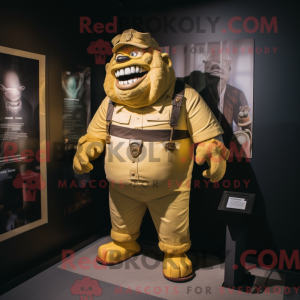 Gold Ogre mascot costume...