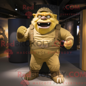 Gold Ogre mascot costume...