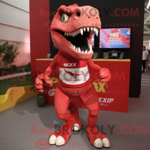 Red T Rex mascot costume...