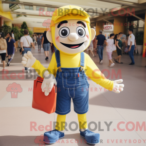 Yellow Mime mascot costume...