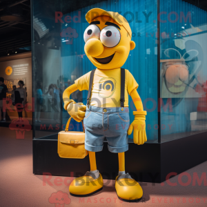 Yellow Mime mascot costume...