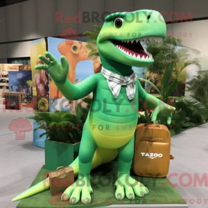 Grøn T Rex maskot kostume...