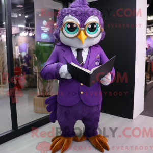 Lilla ugle maskot kostume...