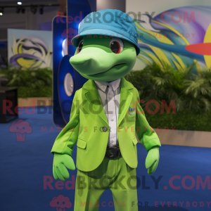 Lime Green Dolphin maskot...