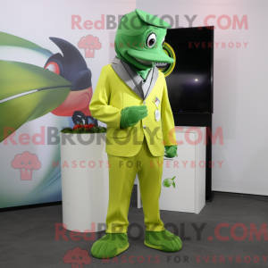 Lime Green Dolphin mascot...