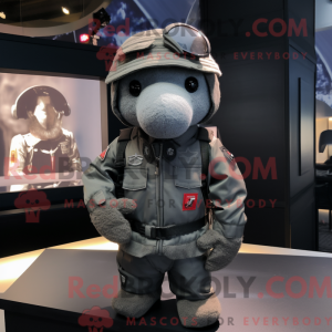Gray Para Commando mascot...