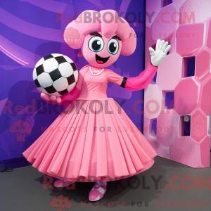 Pink Soccer Goal mascot...