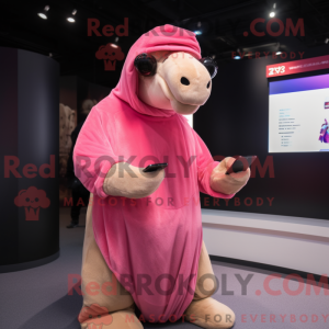 Pink Camel mascot costume...