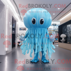 Sky Blue Jellyfish maskot...