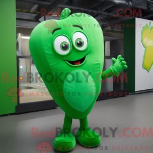 Green Heart mascot costume...