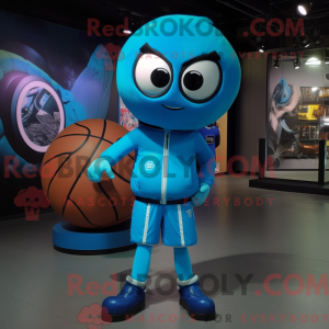 Cyan Basketball Ball mascot...