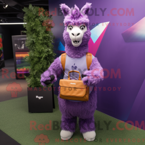 Lilla lama maskot kostume...