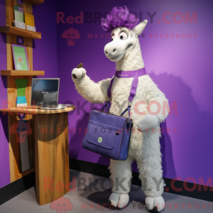 Purple Llama mascot costume...