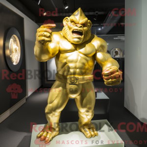 Gold Ogre mascot costume...