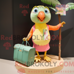 Peach Parrot mascot costume...