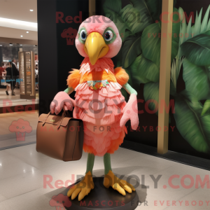 Peach Parrot maskot kostume...