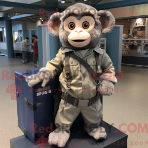 Gray Monkey mascot costume...