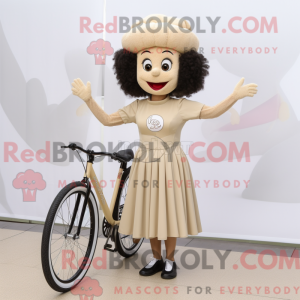 Beige Unicyclist mascot...