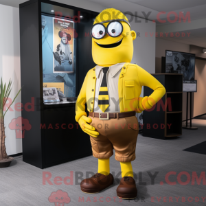 Gul Advokat maskot kostume...