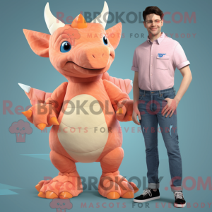 Peach Triceratops mascot...