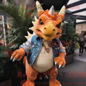 Peach Triceratops mascot...