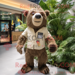 Tan Sloth Bear maskot...