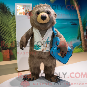 Tan Sloth Bear mascot...