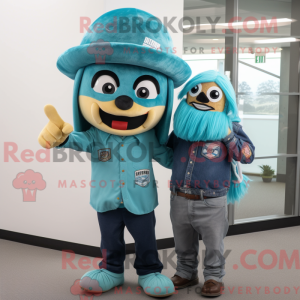 Teal Chief mascot costume...