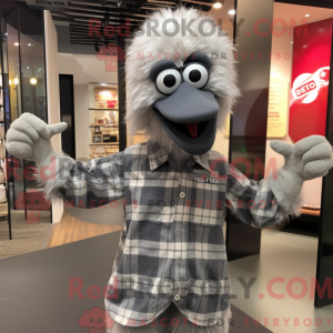 Grå Emu maskot kostume...