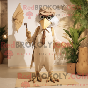 Beige Archaeopteryx maskot...