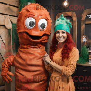 Rust Mermaid maskot kostume...