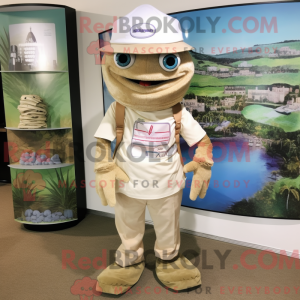 Beige Gyro maskot kostume...