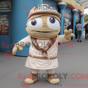 Beige Gyro mascot costume...
