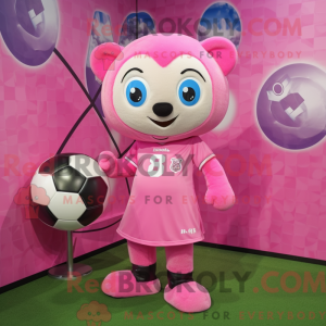 Pink Soccer Goal mascot...