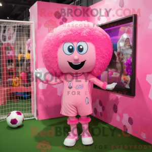 Pink Soccer Goal mascot...