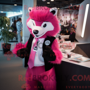 Pink Skunk mascot costume...