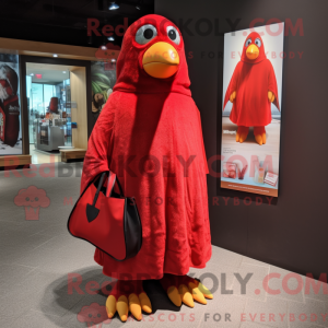 Rød Penguin maskot kostume...