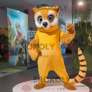 Gul Lemur maskotka karakter...