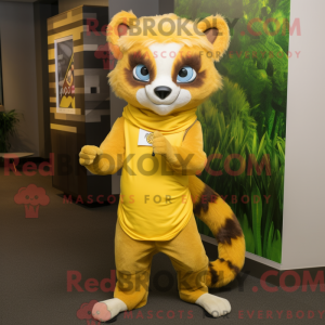 Gul Lemur maskotka karakter...