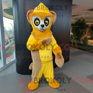 Gelber Lemur Maskottchen...