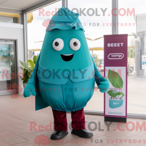 Teal Beet mascot costume...
