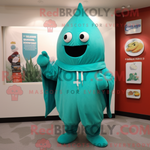 Teal Beet mascot costume...